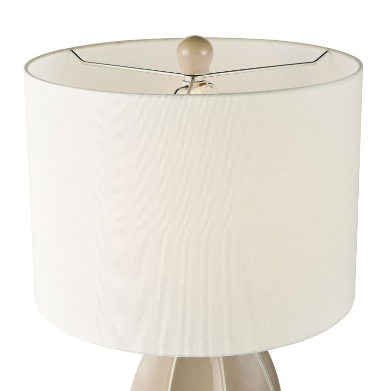 Dar-SAU4229 - Saundra - Taupe Porcelain Table Lamp with White Linen Shade