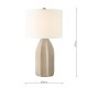 Dar-SAU4229 - Saundra - Taupe Porcelain Table Lamp with White Linen Shade