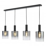 Savannah - Black 4 Light over Island Fitting with Smoked Mirrored Ombre Glasses Savannah - Black 4 Light over Island Fitting with Smoked Mirrored Ombre Glasses