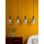 Savannah - Black 4 Light over Island Fitting with Smoked Mirrored Ombre Glasses Savannah - Black 4 Light over Island Fitting with Smoked Mirrored Ombre Glasses