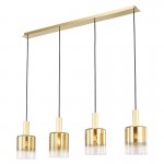 Savannah - Satin Gold 4 Light over Island Fitting with Gold Ombre Glass