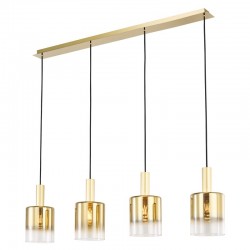 Savannah - Satin Gold 4 Light over Island Fitting with Gold Ombre Glass