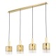 Dar-SAV0435 - Savannah - Satin Gold 4 Light over Island Fitting with Gold Ombre Glass