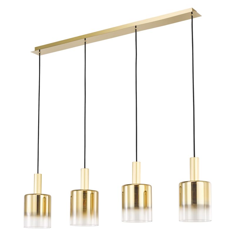 Dar-SAV0435 - Savannah - Satin Gold 4 Light over Island Fitting with Gold Ombre Glass