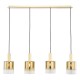 Dar-SAV0435 - Savannah - Satin Gold 4 Light over Island Fitting with Gold Ombre Glass