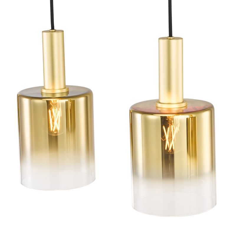 Dar-SAV0435 - Savannah - Satin Gold 4 Light over Island Fitting with Gold Ombre Glass
