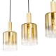 Dar-SAV0435 - Savannah - Satin Gold 4 Light over Island Fitting with Gold Ombre Glass