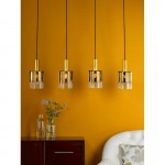Savannah - Satin Gold 4 Light over Island Fitting with Gold Ombre Glass