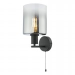 Savannah - Black Wall Lamp with Smoked Mirrored Ombre Glass Savannah - Black Wall Lamp with Smoked Mirrored Ombre Glass