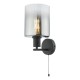 Dar-SAV0722 - Savannah - Black Wall Lamp with Smoked Mirrored Ombre Glass