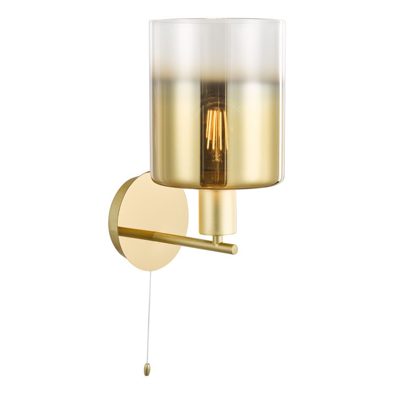 Dar-SAV0735 - Savannah - Satin Gold Wall Lamp with Gold Ombre Glass