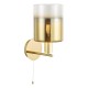 Dar-SAV0735 - Savannah - Satin Gold Wall Lamp with Gold Ombre Glass