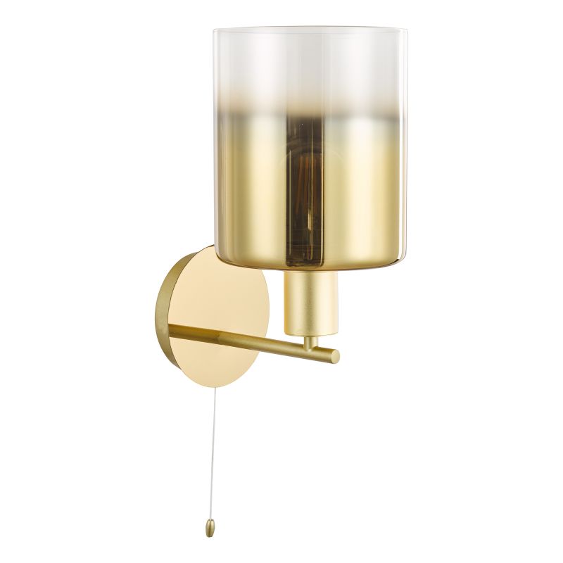 Dar-SAV0735 - Savannah - Satin Gold Wall Lamp with Gold Ombre Glass