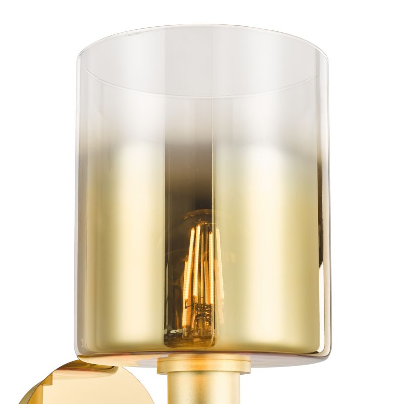 Dar-SAV0735 - Savannah - Satin Gold Wall Lamp with Gold Ombre Glass