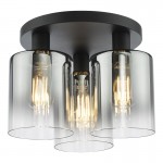 Savannah - Black 3 Light Flush with Smoked Mirrored Ombre Glasses Savannah - Black 3 Light Flush with Smoked Mirrored Ombre Glasses