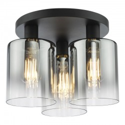 Savannah - Black 3 Light Flush with Smoked Mirrored Ombre Glasses Savannah - Black 3 Light Flush with Smoked Mirrored Ombre Glasses