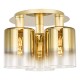 Dar-SAV5335 - Savannah - Satin Gold 3 Light Semi Flush with Gold Ombre Glass