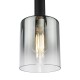 Dar-SAV8622 - Savannah - Black Pendant with Smoked Mirrored Ombre Glass