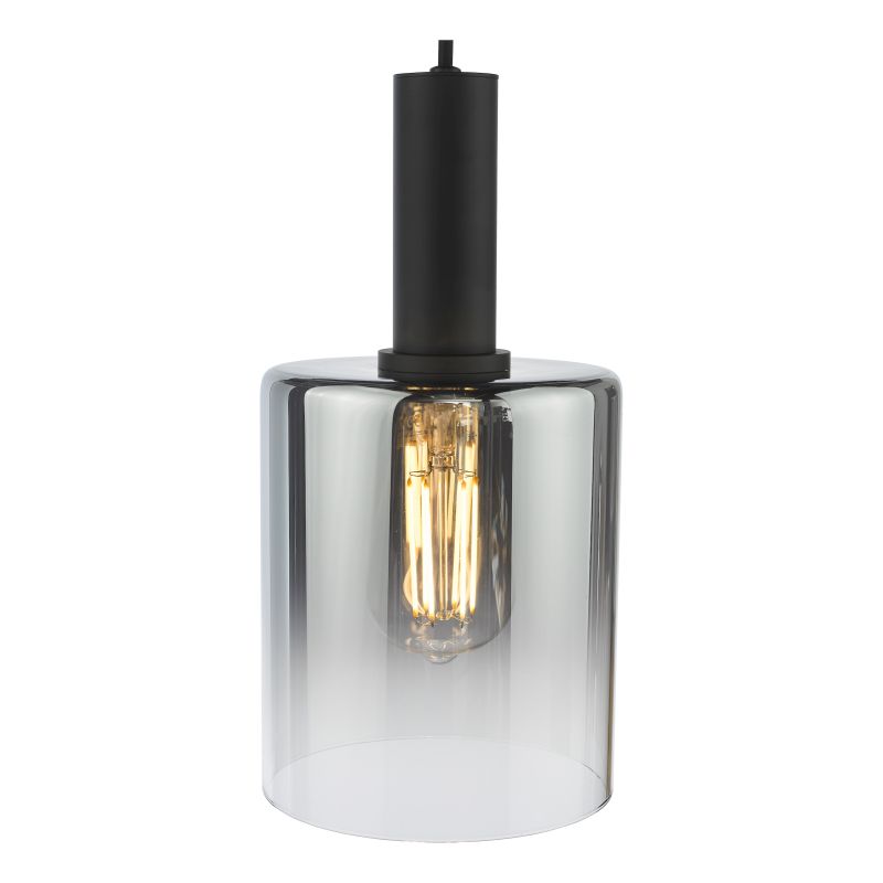 Dar-SAV8622 - Savannah - Black Pendant with Smoked Mirrored Ombre Glass