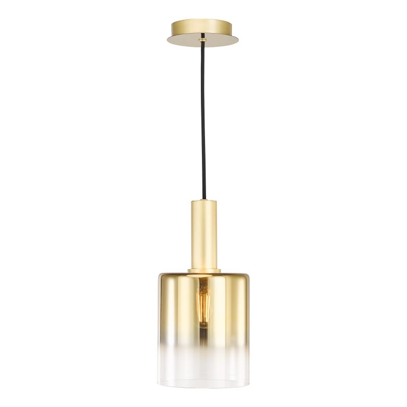 Dar-SAV8635 - Savannah - Satin Gold Pendant with Gold Ombre Glass
