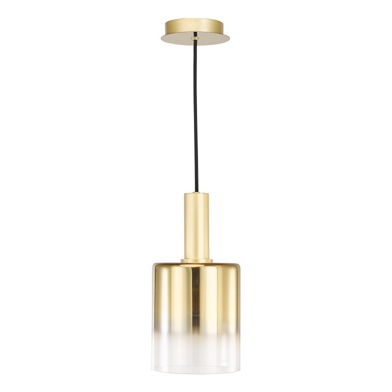 Dar-SAV8635 - Savannah - Satin Gold Pendant with Gold Ombre Glass