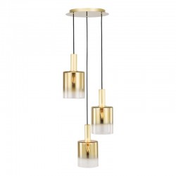 Savannah - Satin Gold 3 Light Cluster Pendant with Gold Ombre Glass