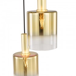 Savannah - Satin Gold 3 Light Cluster Pendant with Gold Ombre Glass