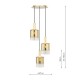 Dar-SAV8835 - Savannah - Satin Gold 3 Light Cluster Pendant with Gold Ombre Glass