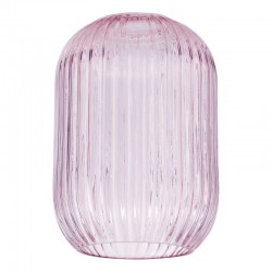 Sawyer - Shade Only - Ribbed Pink Glass