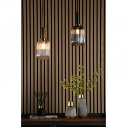 Sawyer - Shade Only - Ribbed Amber Glass