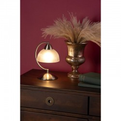 Saxby - Satin Chrome Touch Table Lamp with Alabaster Glass Saxby - Satin Chrome Touch Table Lamp with Alabaster Glass