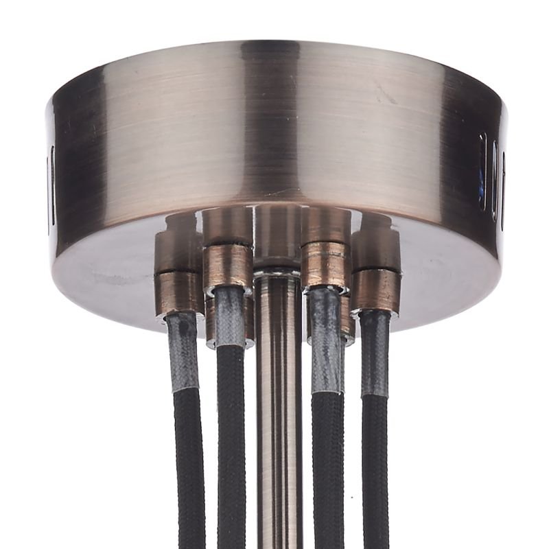 Ceiling Lights - Scroll - Transparent Glass with Copper 6 Light Centre Fitting Dar-SCR0664 - Scroll - Transparent Glass with Copper 6 Light Centre Fitting
