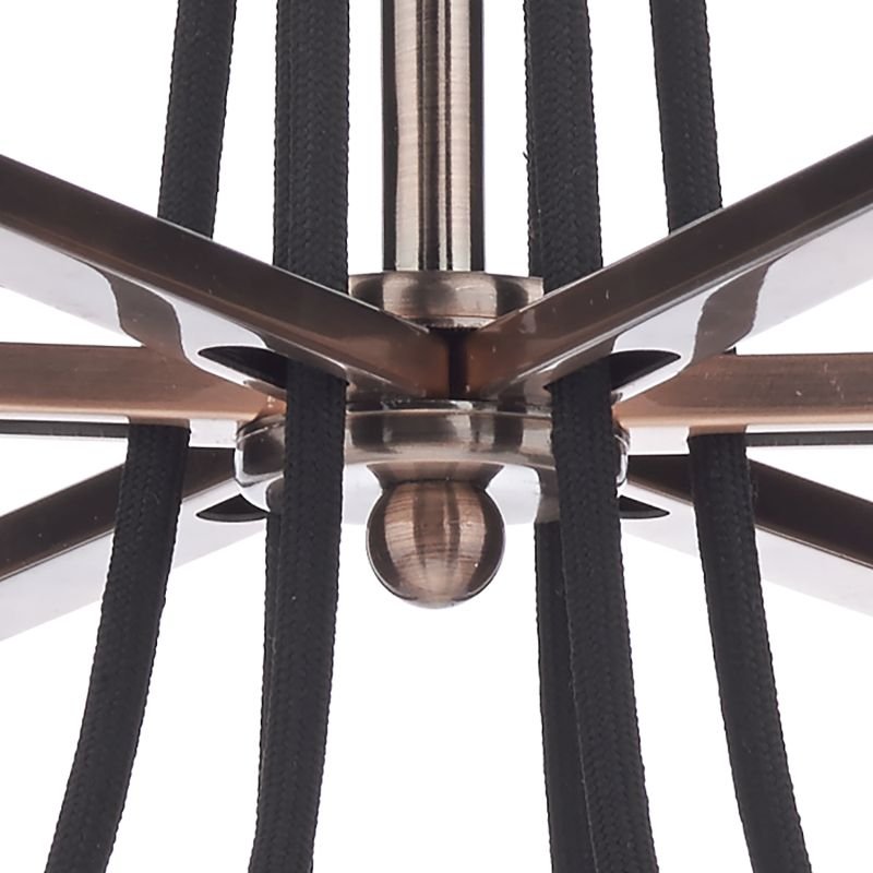 Ceiling Lights - Scroll - Transparent Glass with Copper 6 Light Centre Fitting Dar-SCR0664 - Scroll - Transparent Glass with Copper 6 Light Centre Fitting