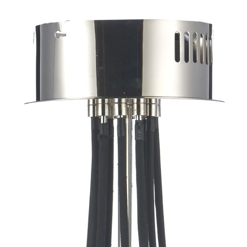 Ceiling Lights - Scroll - Transparent Glass with Polish Nickel 10 Light Centre Fitting Dar-SCR2338 - Scroll - Transparent Glass with Polish Nickel 10 Light Centre Fitting