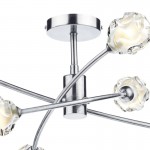 Seattle - Satin Chrome 6 Light Centre Fitting with Sculptured Glass Seattle - Satin Chrome 6 Light Centre Fitting with Sculptured Glass