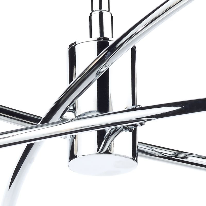 Ceiling Lights - Seattle - Sculptured Glass with Polish Chrome 6 Light Centre Fitting Dar-SEA0650 - Seattle - Sculptured Glass with Polish Chrome 6 Light Centre Fitting