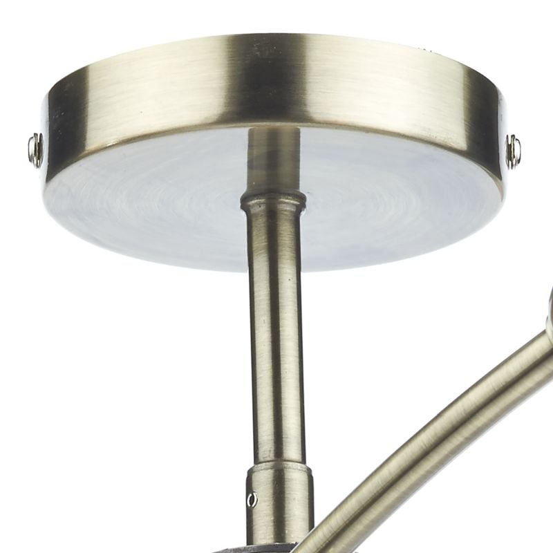 Ceiling Lights - Seattle - Sculptured Glass with Antique Brass 6 Light Centre Fitting Dar-SEA0675 - Seattle - Sculptured Glass with Antique Brass 6 Light Centre Fitting