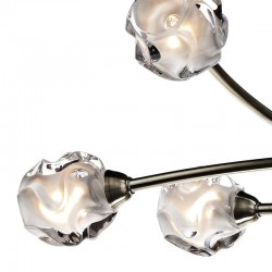 Seattle - Antique Brass 8 Light Centre Fitting with Sculptured Glass Seattle - Antique Brass 8 Light Centre Fitting with Sculptured Glass