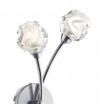 Seattle - Satin Chrome Twin Wall Lamp with Sculptured Glass Seattle - Satin Chrome Twin Wall Lamp with Sculptured Glass