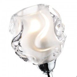 Seattle - Polished Chrome Twin Wall Lamp with Sculptured Glass Seattle - Polished Chrome Twin Wall Lamp with Sculptured Glass