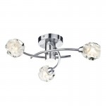 Seattle - Satin Chrome 3 Light Centre Fitting with Sculptured Glass Seattle - Satin Chrome 3 Light Centre Fitting with Sculptured Glass