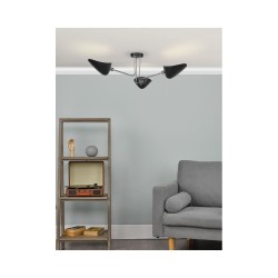Sebastian - Matt Black & Chrome 3 Light Semi Flush Sebastian - Matt Black & Chrome 3 Light Semi Flush