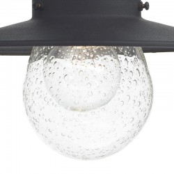 Sedgewick - Outdoor Black Wall Lamp with Seeded Glass