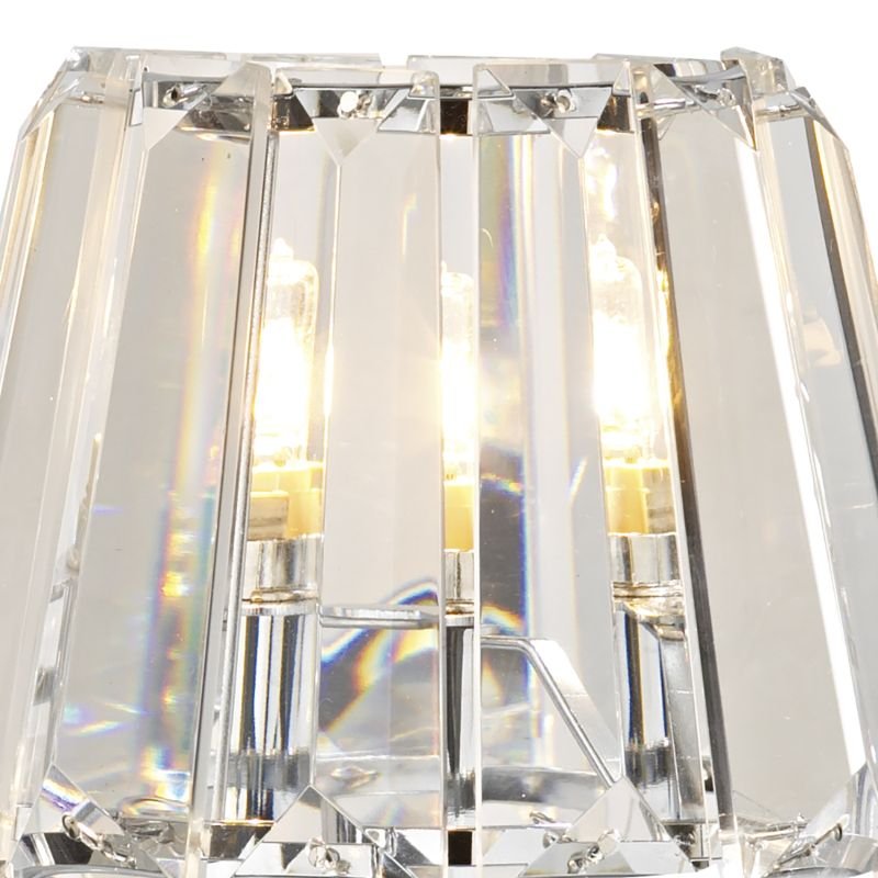 Crystal & Acrylic - Selina - Crystal Shade with Polished Chrome Single Wall Lamp Dar-SEL0750 - Selina - Crystal Shade with Polished Chrome Single Wall Lamp