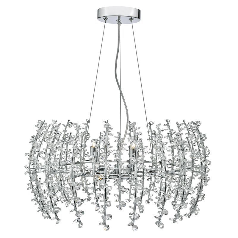 Crystal & Acrylic - Sestina - Decorative Rods And Crystal Beads 6 Light Pendant Dar-SES0650 - Sestina - Decorative Rods And Crystal Beads 6 Light Pendant