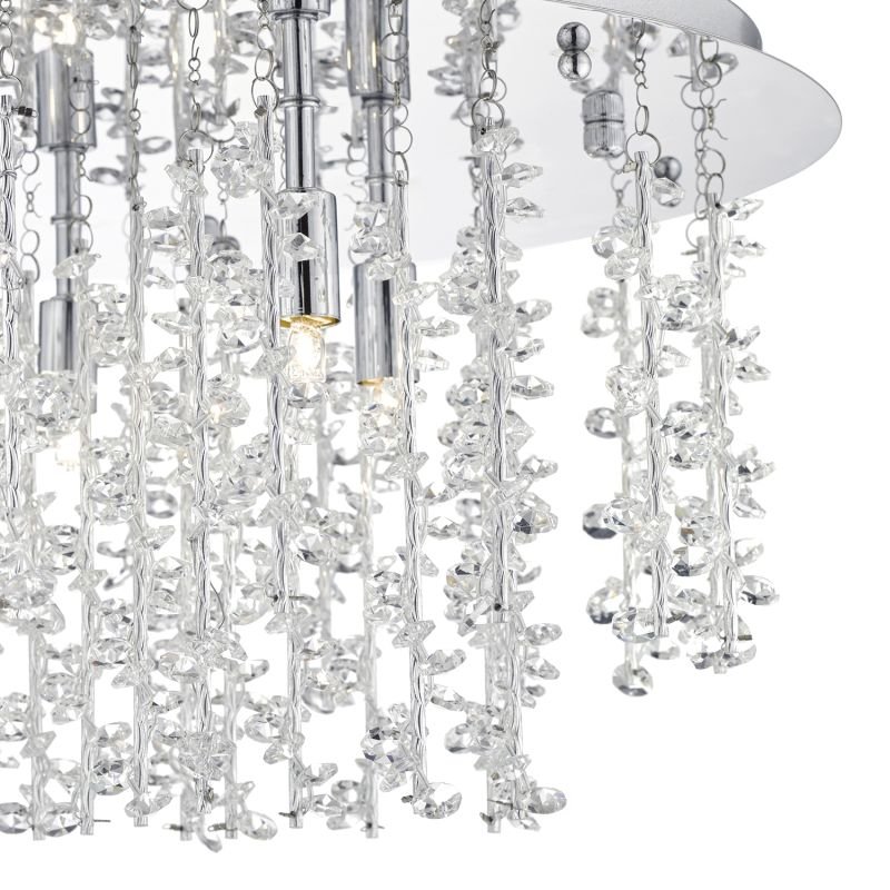 Ceiling Lights - Sestina - Decorative Rods And Crystal Beads 5 Light Ceiling Lamp Dar-SES5350 - Sestina - Decorative Rods And Crystal Beads 5 Light Ceiling Lamp