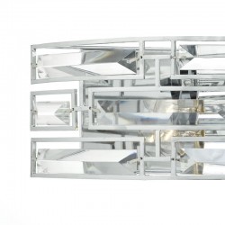 Seville - Polished Chrome 2 Light Wall Lamp with Crystal 