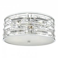 Seville - Polished Chrome 3 Light Ceiling Lamp with Crystal