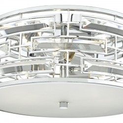 Seville - Polished Chrome 3 Light Ceiling Lamp with Crystal