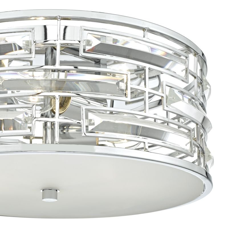 Dar-SEV5250 - Seville - Polished Chrome and Crystal 3 Light Ceiling Lamp
